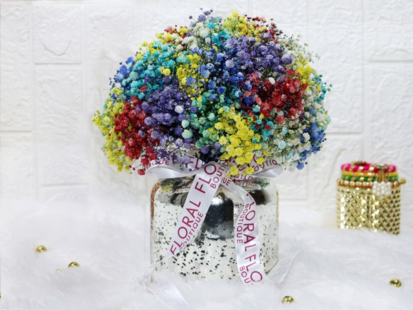 The Silver Vase Rainbow Floral Masterpiece