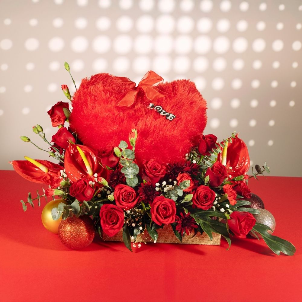 Floral Dreams: Roses, Anthuriums & Heart